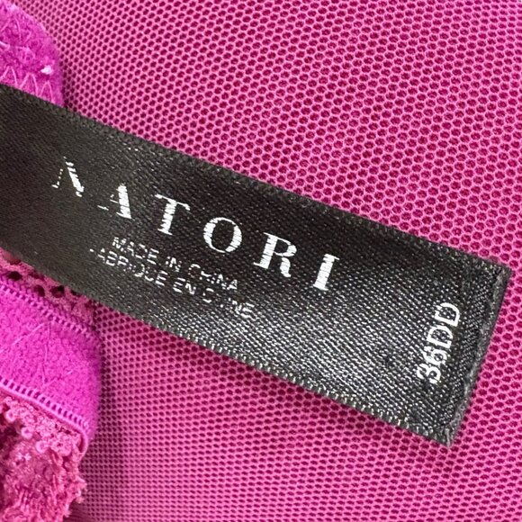 Natori Womens Lace Mesh Padded Bra 38DD Purple Adjustable Straps Underwire - Picture 4 of 5